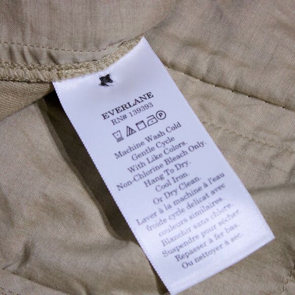 Everlane High Waist Pleated Taper Ankle Pants Trousers Khaki Beige Women Size 2 - Picture 8 of 12